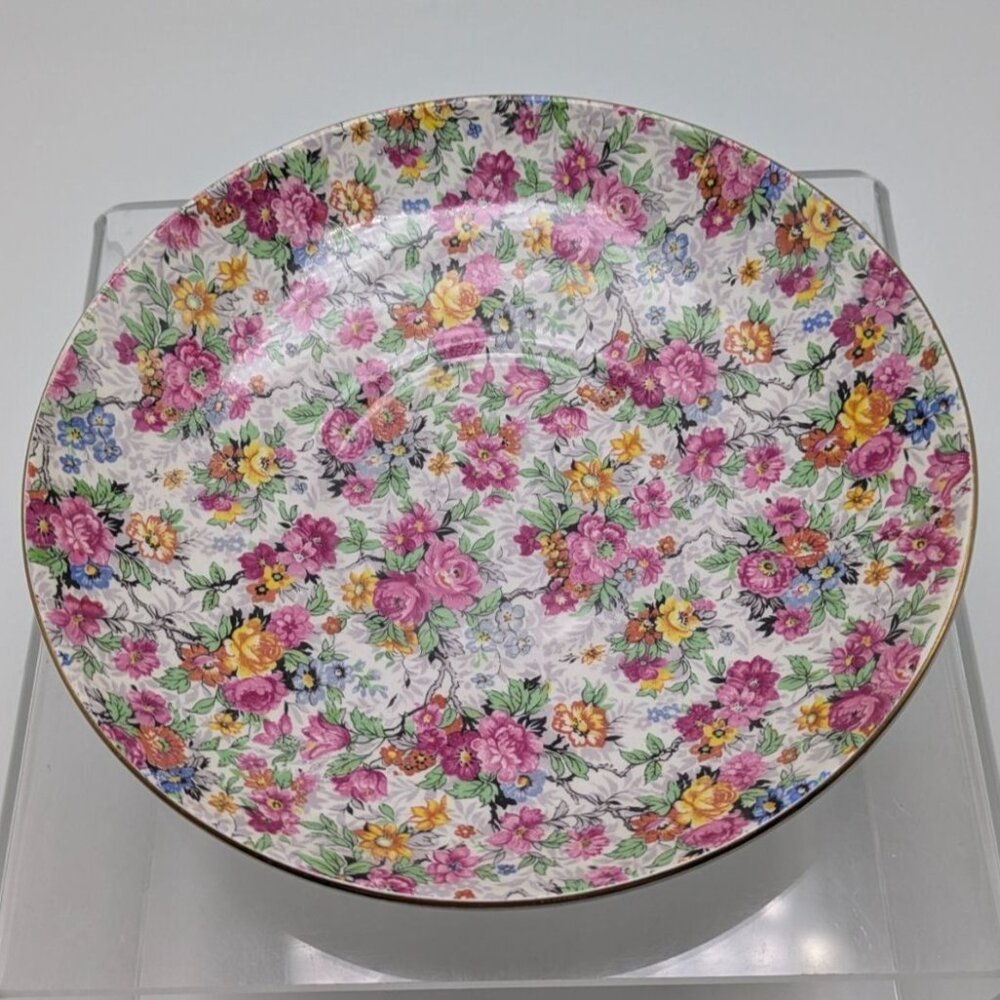 Nelson Ware Briar Rose Saucer Chintz Floral Marina Porcelain 7 3/4" Vintage